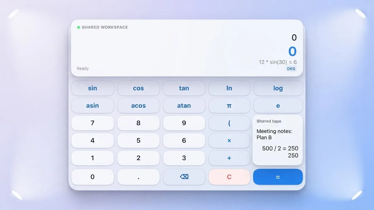 Scientific Calculator artifact on a MockFlow board