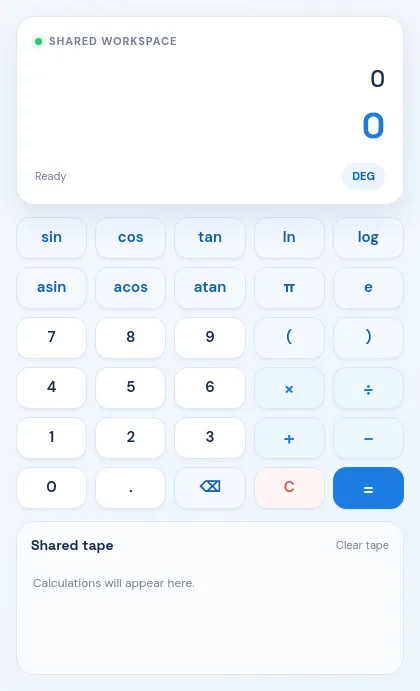 Scientific Calculator artifact on a MockFlow board