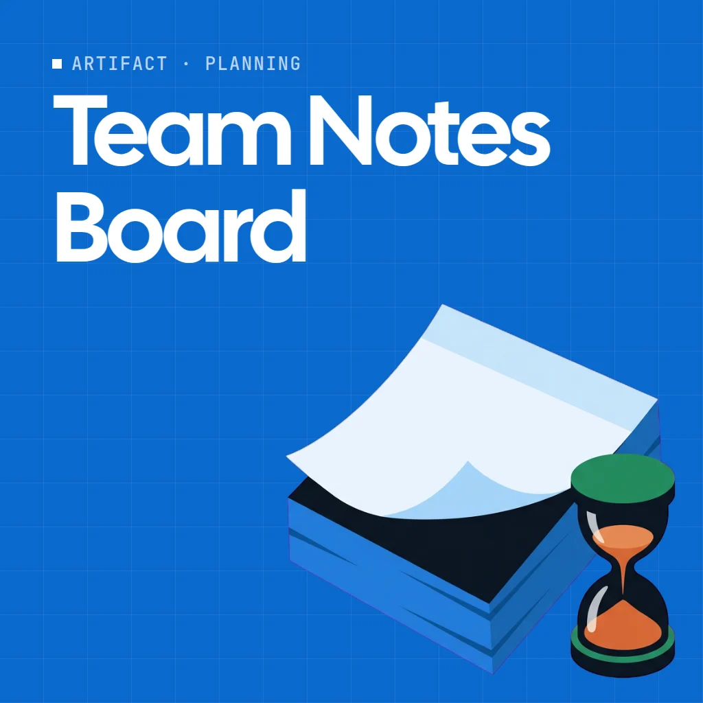 Team Notes Board artifact on a MockFlow board