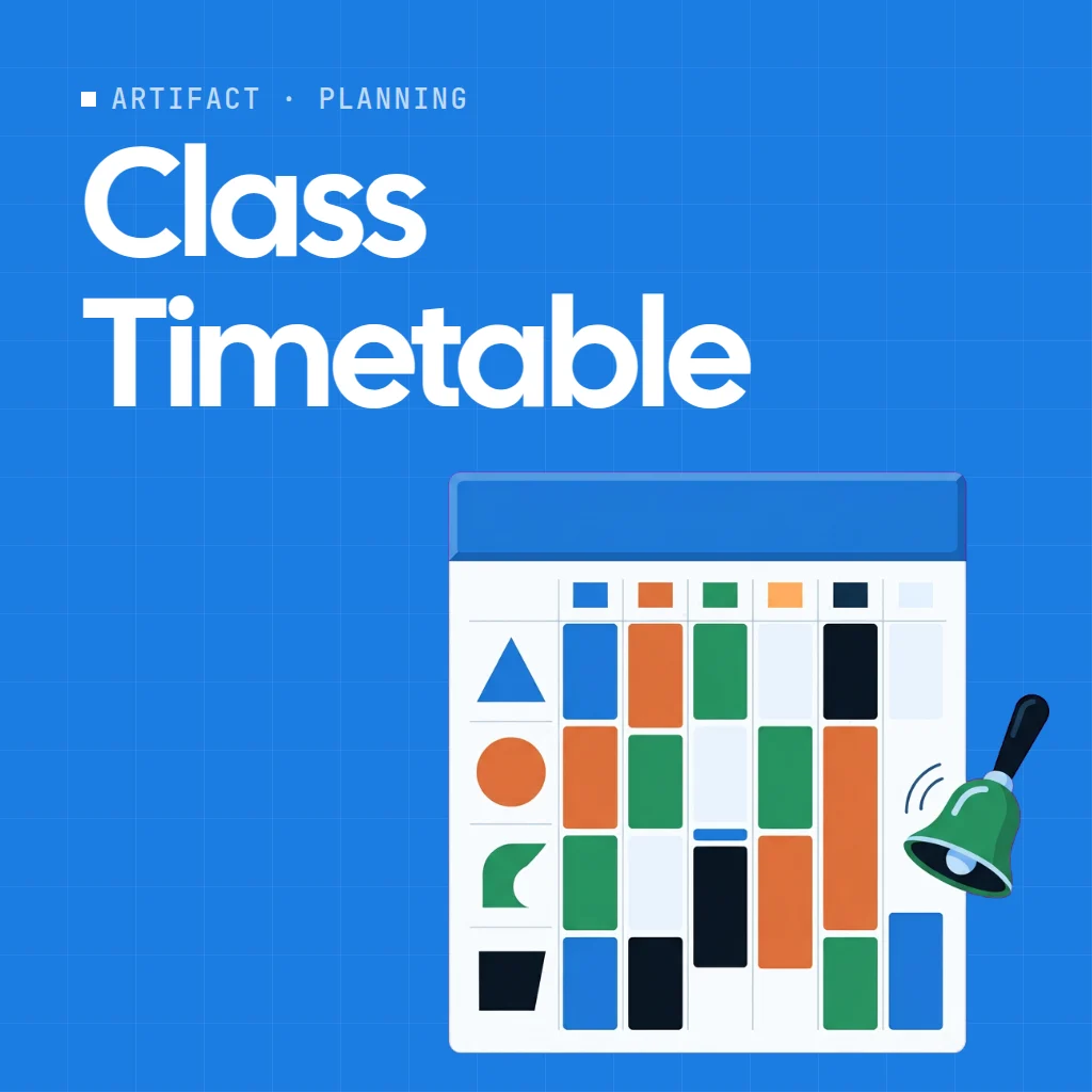Class Timetable artifact on a MockFlow board