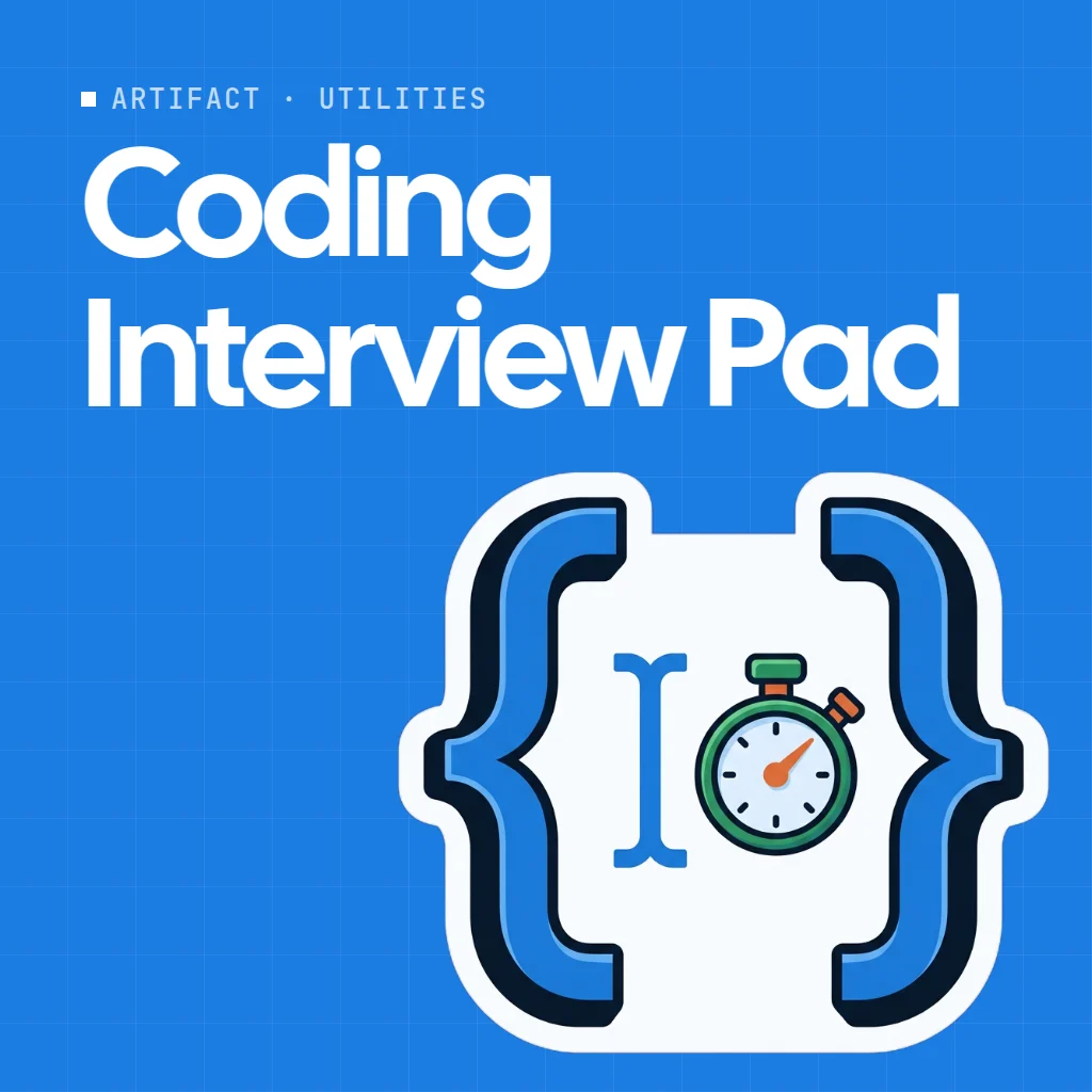 Coding Interview Pad artifact on a MockFlow board