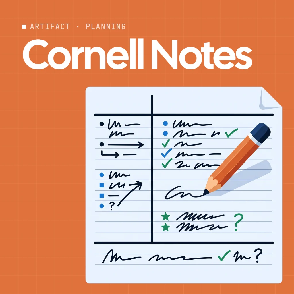 Cornell Notes artifact on a MockFlow board
