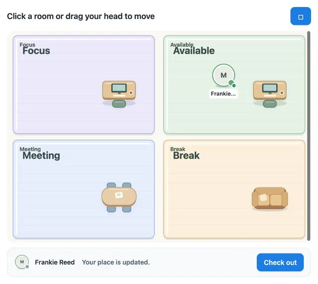 Virtual Office artifact on a MockFlow board