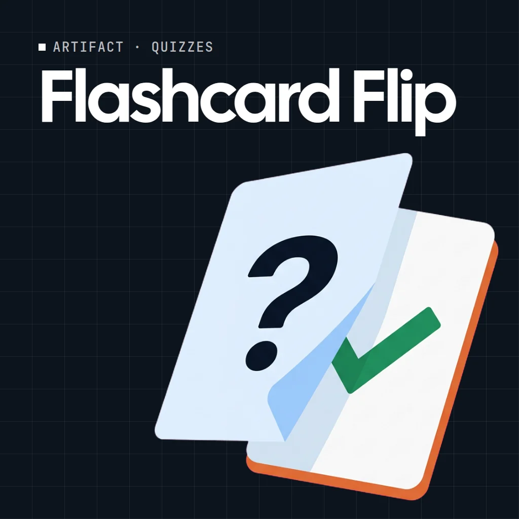 Flashcard Flip artifact on a MockFlow board