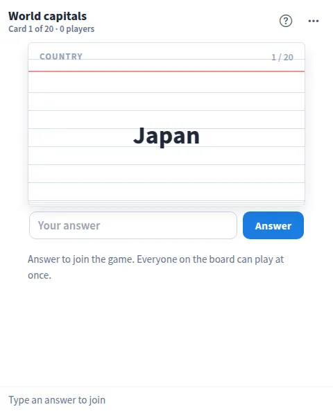 Flashcard Flip artifact on a MockFlow board