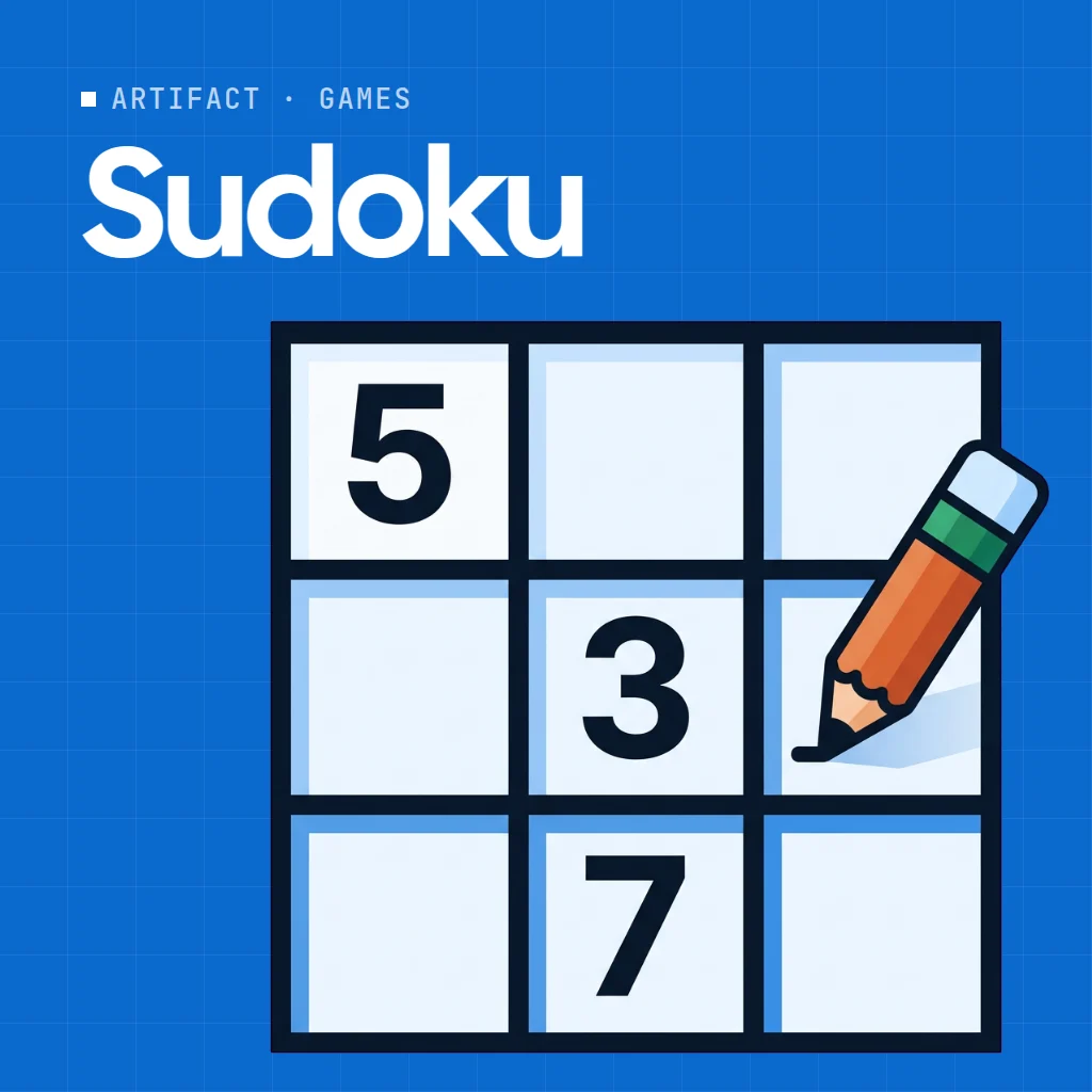 Sudoku artifact on a MockFlow board