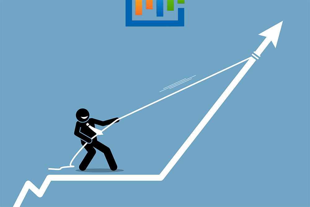 An illustration of a stick figure holding a stock arrow with rope