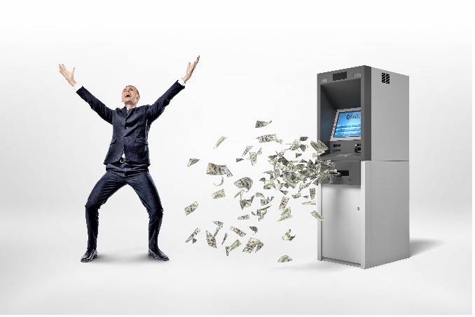 ATM Shooting Out Money