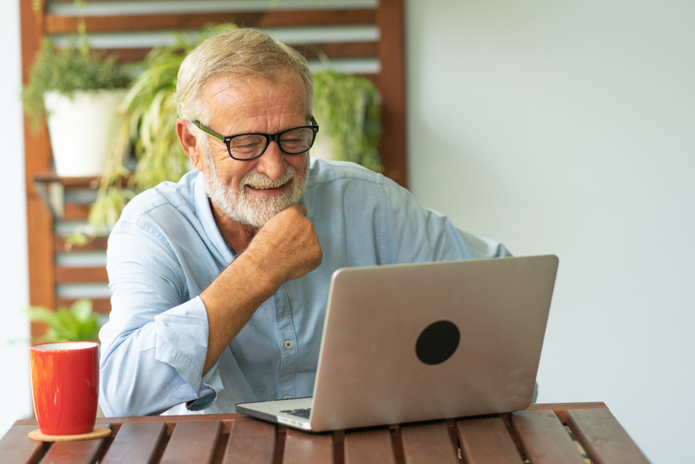 Man using laptop