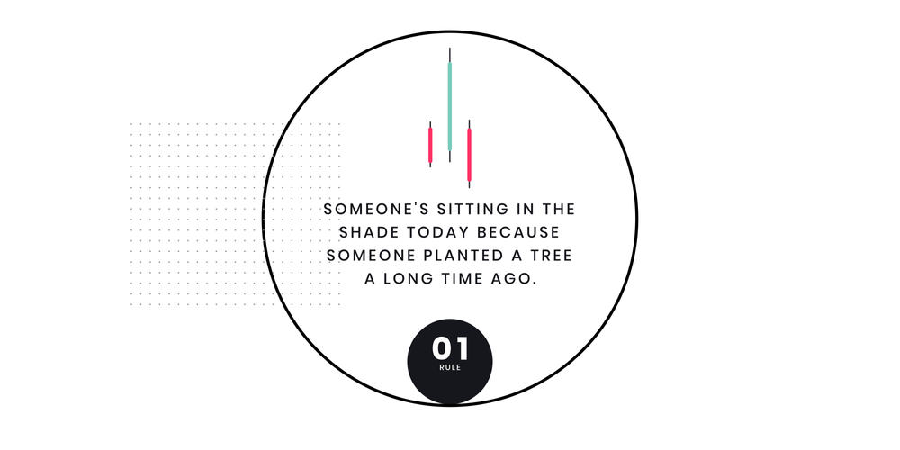 Someone's sitting in the shade because someone planted a tree