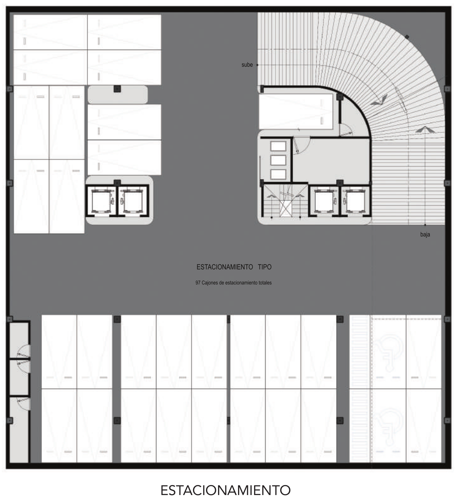 ESTACIONAMIENTO SUBTERRANEO AMENIDADES PLANO ARQUITECTONICO DESARROLLO INMOBILIARIO ARQUIMEDES DEPARTAMENTOS EN POLANCO MIGUEL HIDALGO CDM