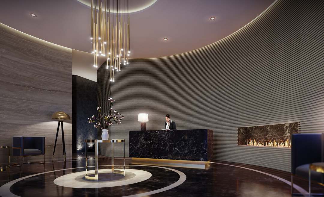 LOBBY AMENIDADES DESARROLLO INMOBILIARIO CAMPOS ELISEOS DEPARTAMENTOS EN POLANCO CDMX