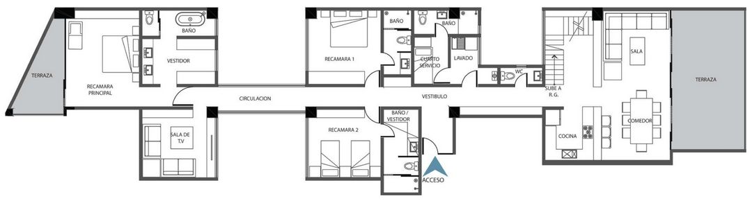 PENTHOUSE 1 DISTRIBUCION RECAMARAS VESTIDOR CUARTO DE SERVICIO LAVADO SALA TV TERRAZAS PLANOS ARQUITECTONICOS DESARROLLO INMOBILIARIO SOLON DEPARTAMENTOS EN POLANCO MIGUEL HIDALGO CDMX PENTHOUSE 1 DISTRIBUCION RECAMARAS VESTIDOR CUARTO DE SERVICIO LAVADO SALA TV TERRAZAS PLANOS ARQUITECTONICOS DESARROLLO INMOBILIARIO SOLON DEPARTAMENTOS EN POLANCO MIGUEL HIDALGO CDMX