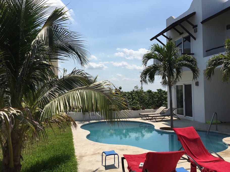 Beachfront rental in Sisal, Yucatan, 5 bedrooms