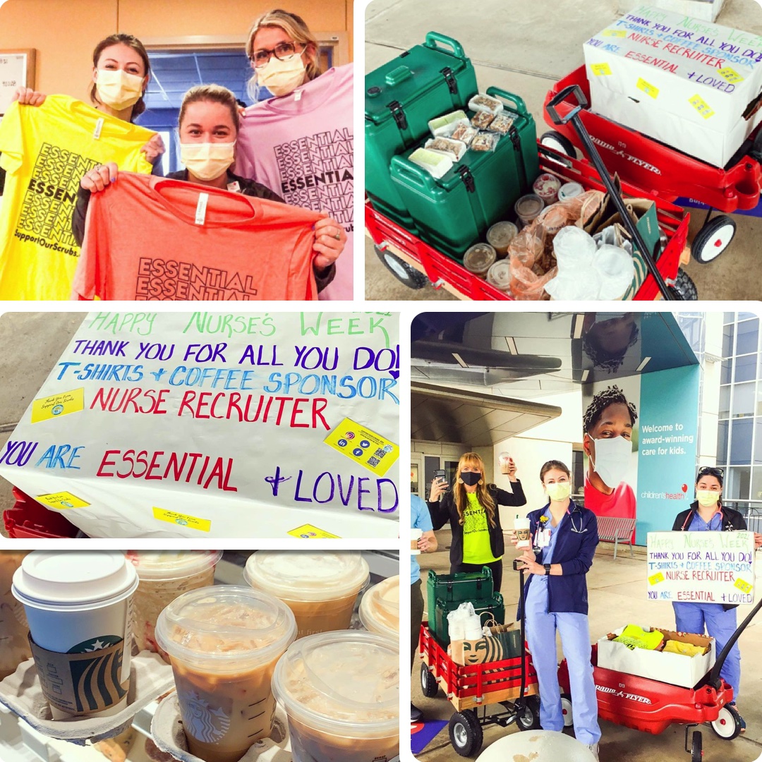 Support Our Scrubs delivered t-shirts, coffee and snacks on behalf of NurseRecruiter.com!