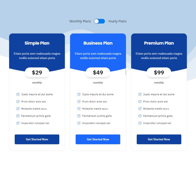 Pricing Table Switcher