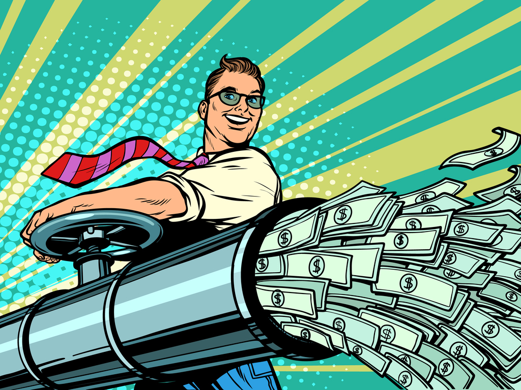 Businessman Opens Pipe