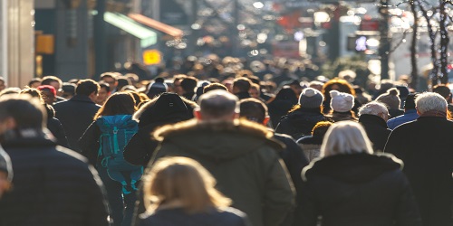 Crowds of People Walking
