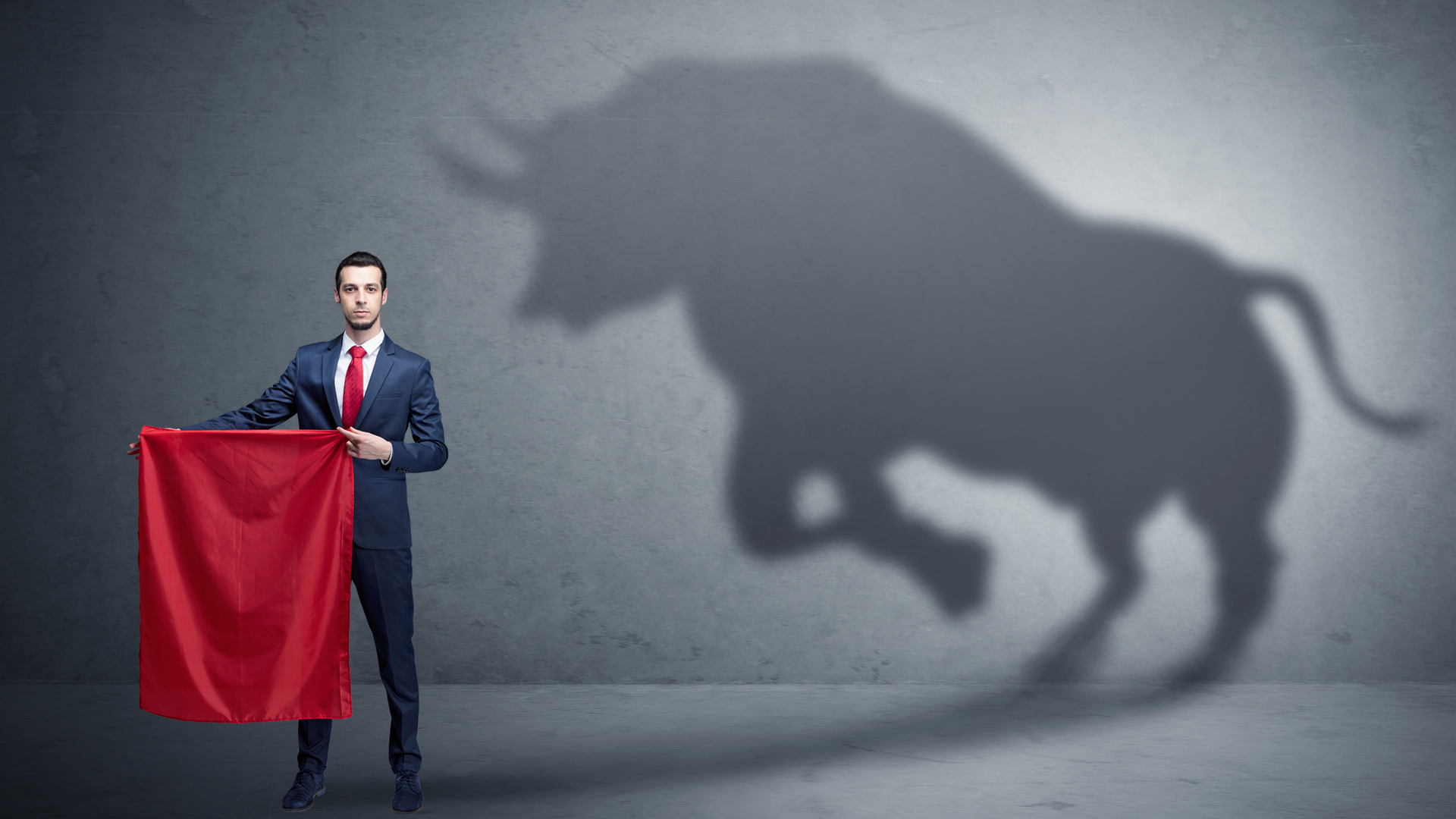 Businessman With Bull Hero Image