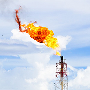 Image of an oil refinery gas flare