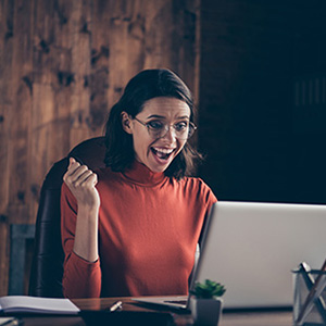 Image of a cheerful investor