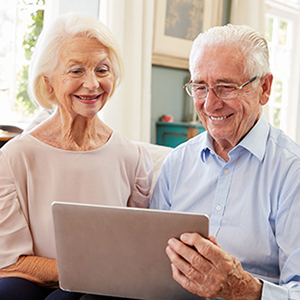 Image of happy senior investors