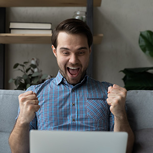 Image of a joyful investor