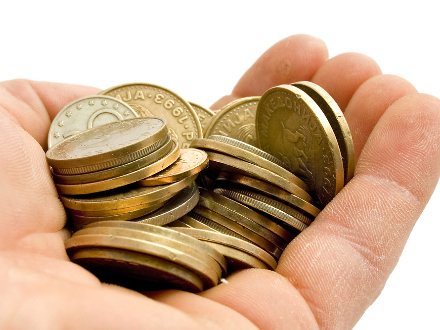 Hand Holding Coins