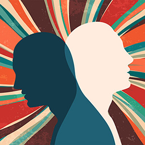 Image of a dual personality concept