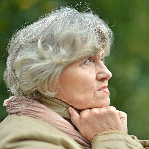 Image of a Sad Senior Woman