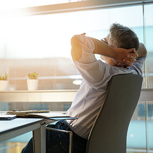 Image of a stress-free businessman