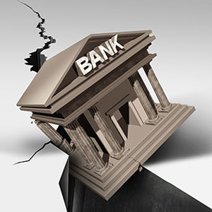 Image of a banking crisis concept