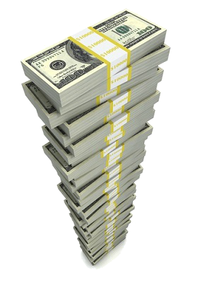 Large Stack of Bundled Hundreds