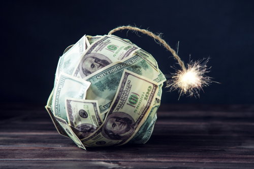 Money Bomb with Burning Wick