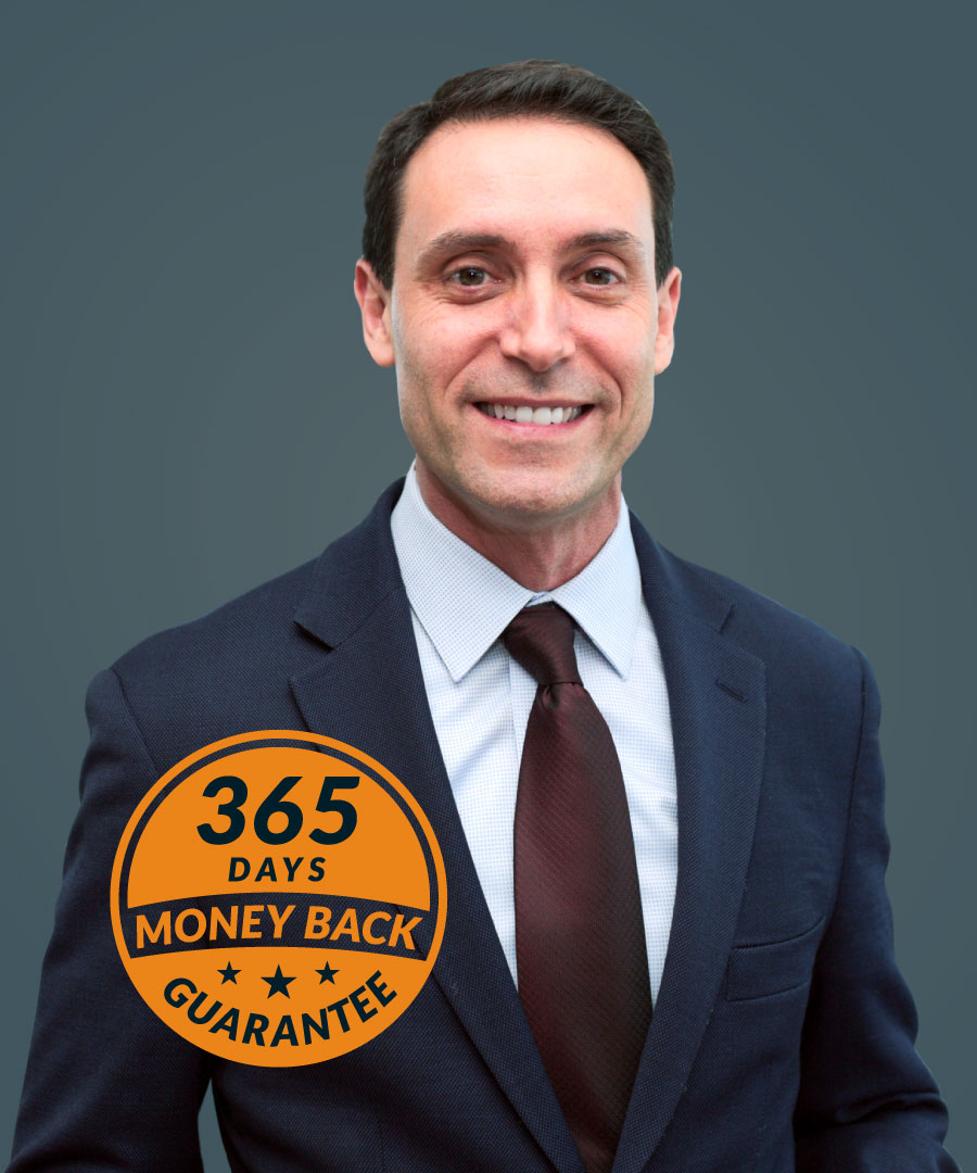 A headshot of Marc. His money-back guarantee follows...