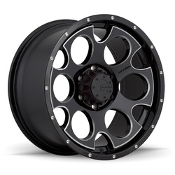 Mamba Wheels M17 - Gloss Black w/Machined Accents &amp; Drill Holes Rim - 16x8