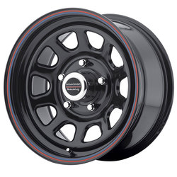 American Racing Wheels AR767 - Gloss Black with Red and Blue Stripe Rim - 16x7