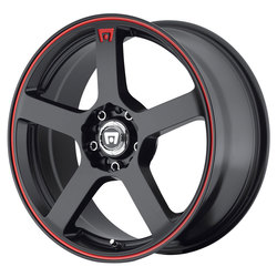 Motegi Wheels MR116 - Matte Black w/Red Racing Stripe Rim - 16x7