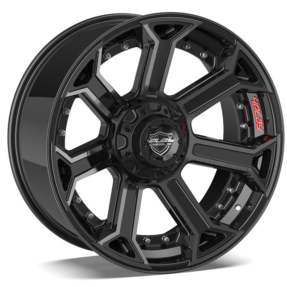 4Play Wheels 4P70 Brushed Black Rim Performance Plus Tire