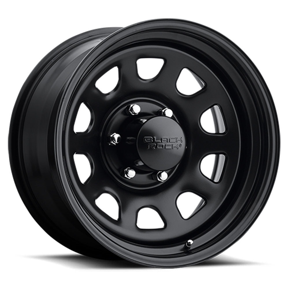 Black Rock Wheels 942 Type D Steel - Matte Black Rim Wheel Size 16x8 ...