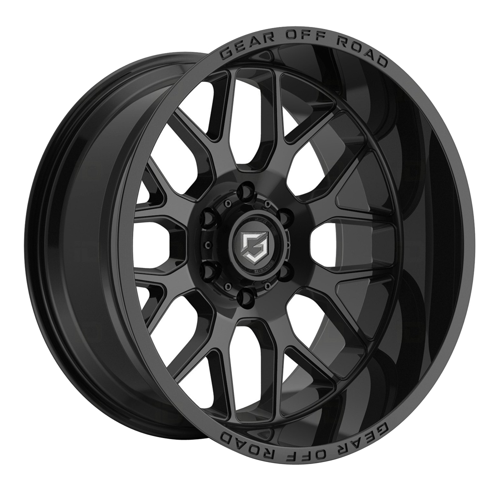 Gear Offroad Wheels 763B Raid Gloss Black Rim Performance Plus Tire
