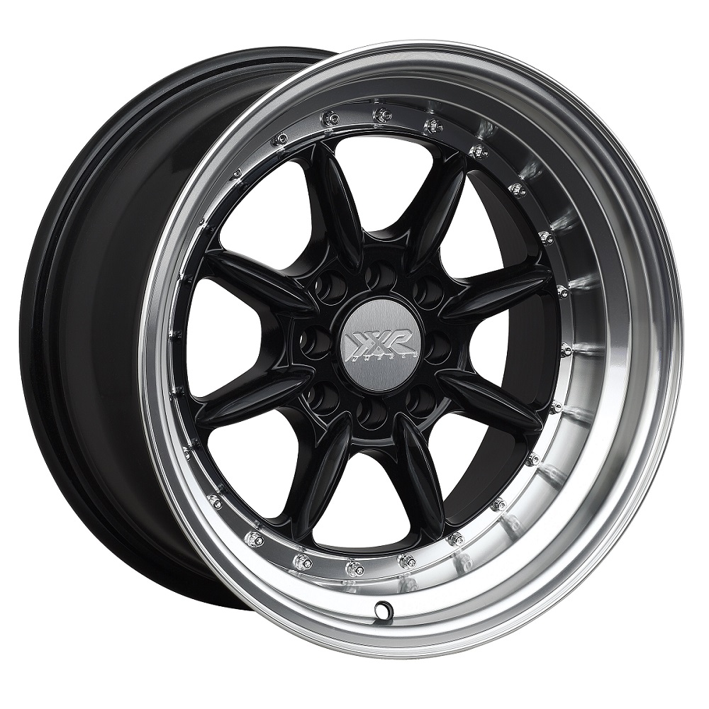 XXR Wheels 002.5 Black / Machined Lip Rim Wheel Size 16x8