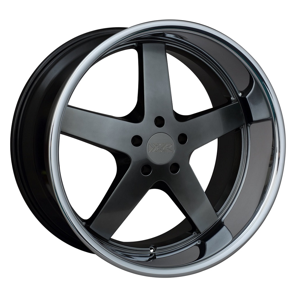 968 Hyper Black / Sainless Steel Chrome Lip Rim by XXR Wheels Wheel Size 20x11 Performance