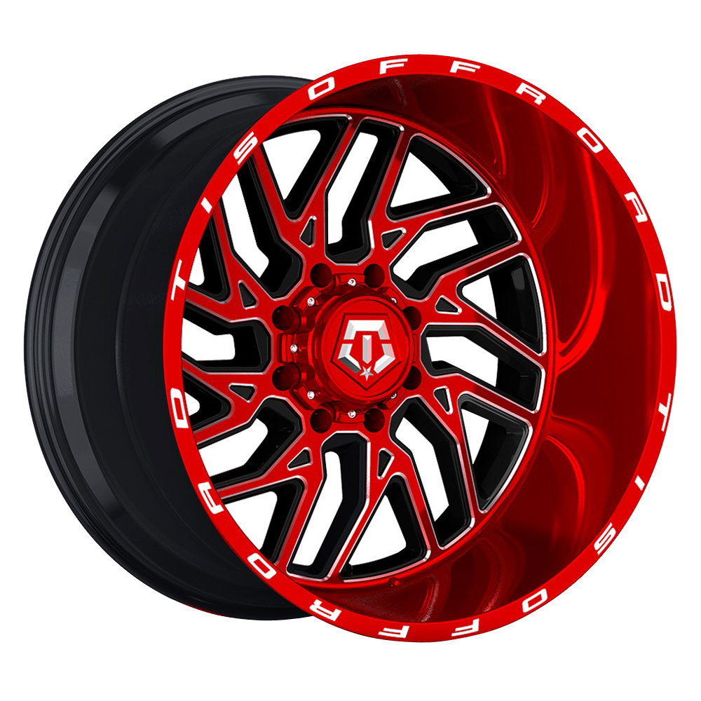 TIS Wheels 544RTM Bright Red Tint with CNC Milled Accents Rim Wheel