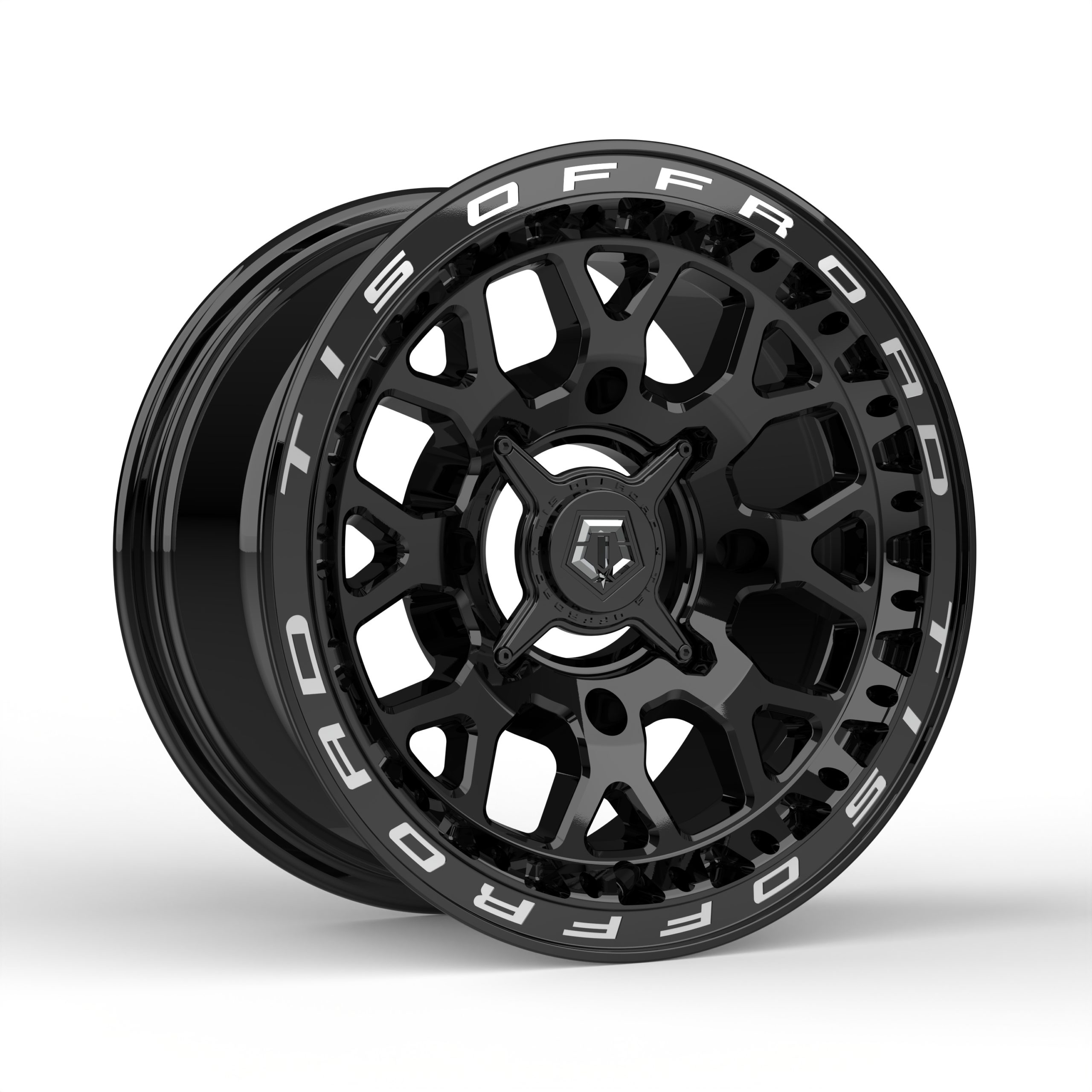 TIS Wheels UTV 558BML Gloss Black w/Milled Lip Logo Rim Performance