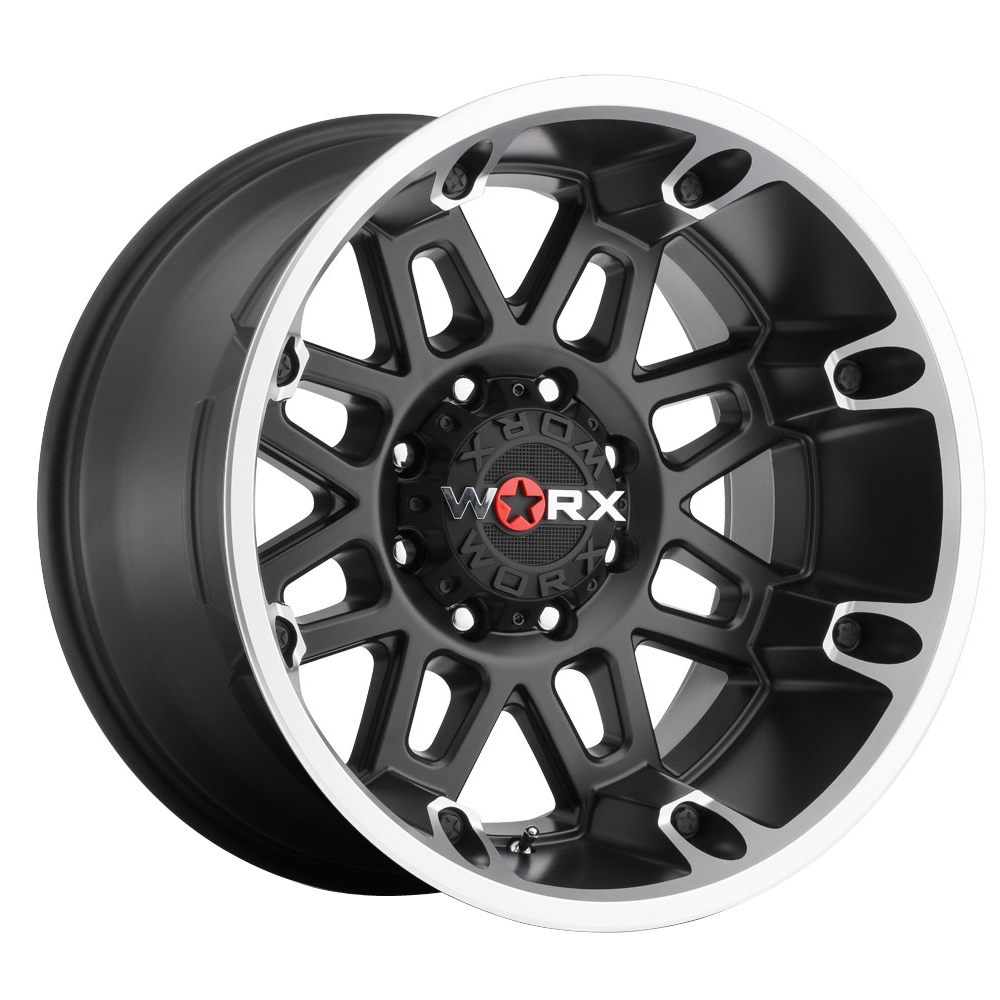 Worx Wheels 811 Conquest Satin Blk w/Cut Accents Rim Wheel Size 20x12