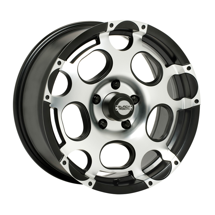 Scorpion Machined finish with Black Accents Rim by Black Rock Wheels
