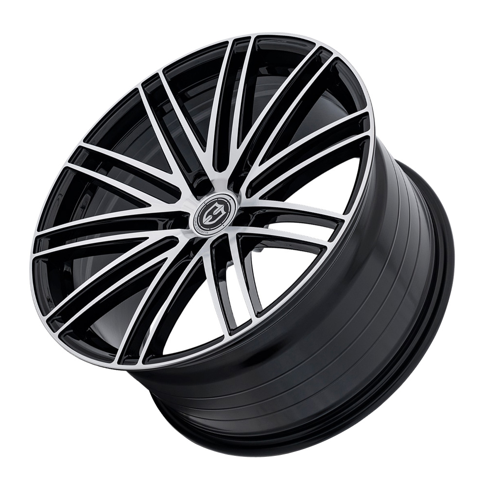 Curva Wheels CFF50 Gloss Black Machine Face Rim Performance Plus Tire