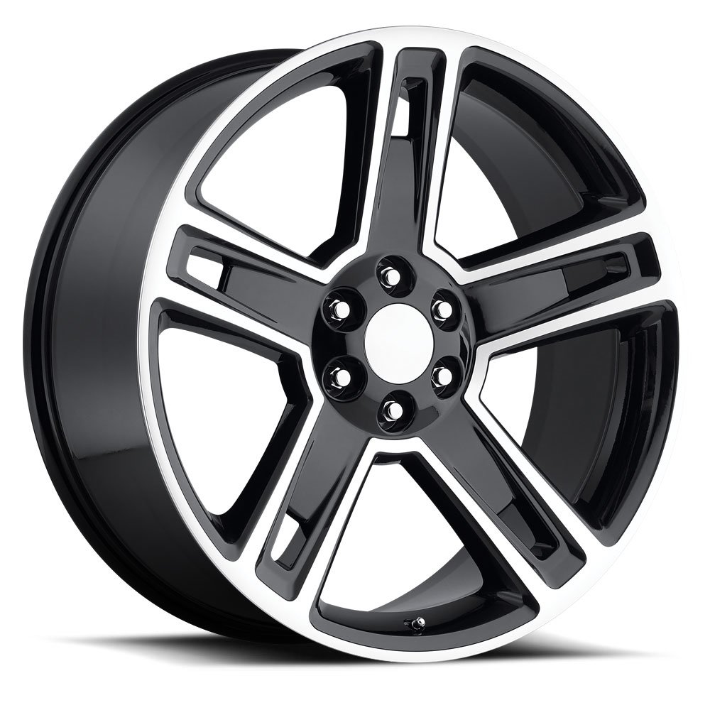 Factory Reproductions Wheels FR 34 Chevy Silverado Black Machine Face
