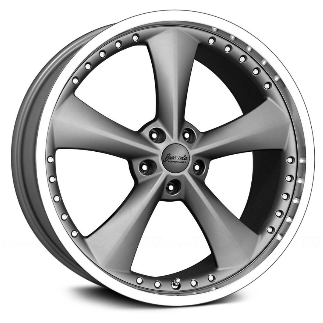 Americana II Matte Graphite/Gloss Machined Lip Rim by Bravado Wheels